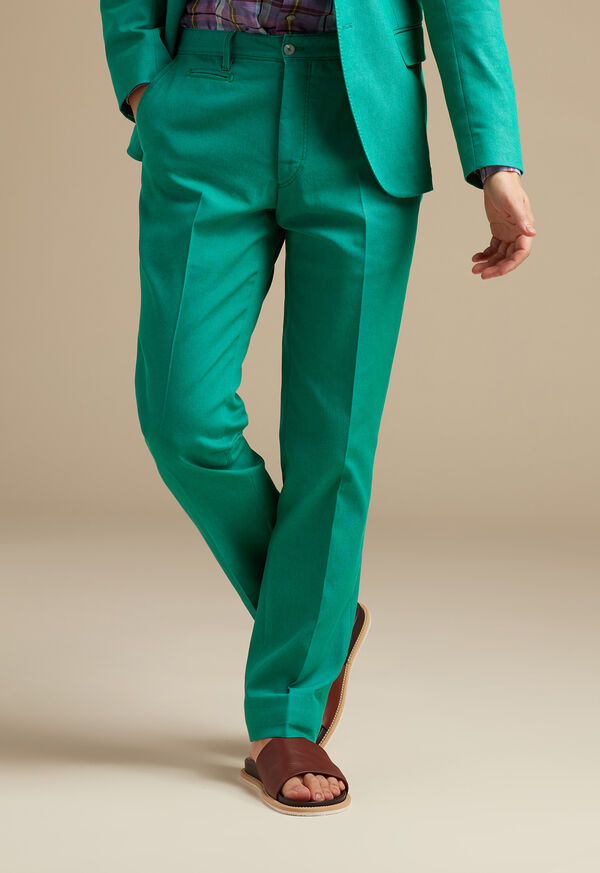 Paul Stuart Cotton Denim Plain Front Pant, image 2