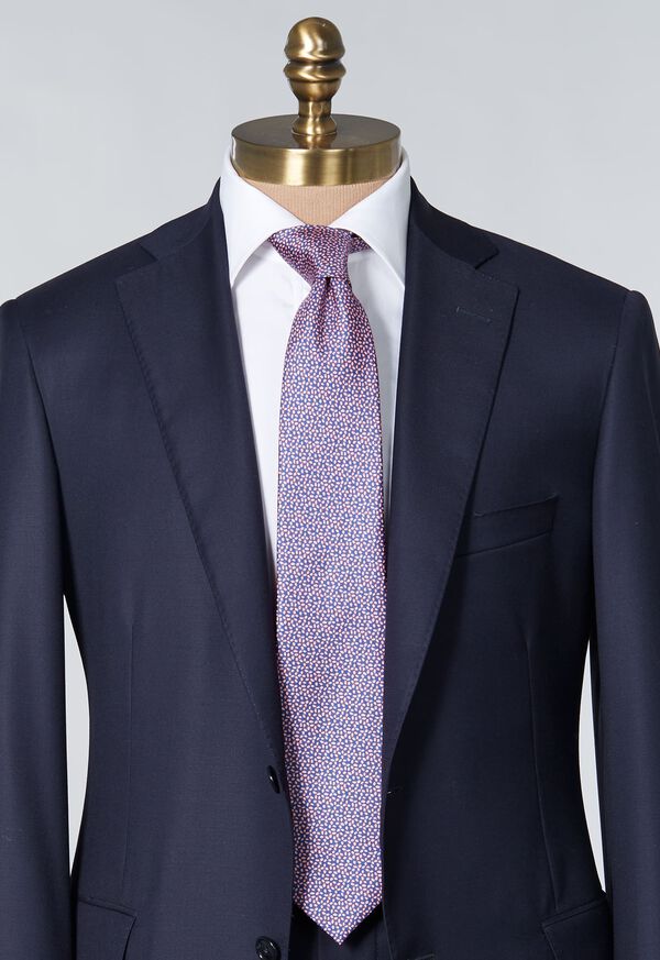 Paul Stuart Printed Silk Two Color Micro Oval Tie, image 2