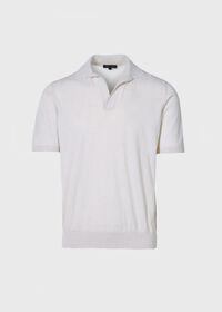 Paul Stuart Cotton Knit Johnny Collar Short Sleeve Shirt, thumbnail 1