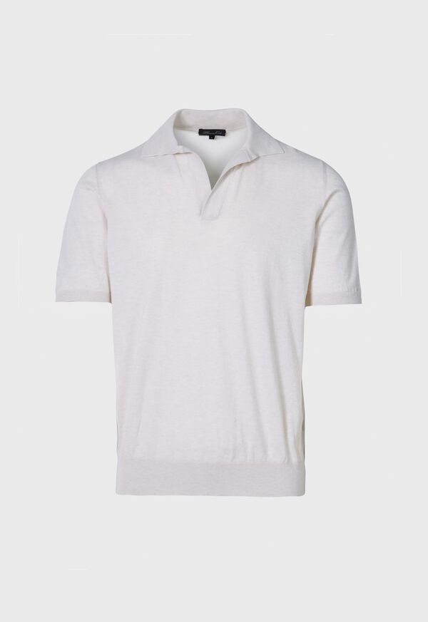 Paul Stuart Cotton Knit Johnny Collar Short Sleeve Shirt, image 1