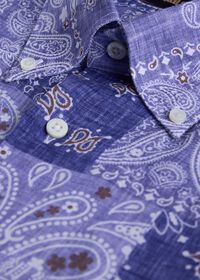 Paul Stuart Printed Linen Sport Shirt, thumbnail 2