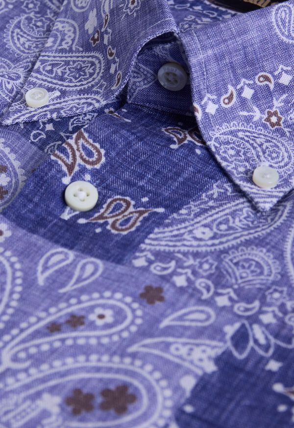 Paul Stuart Printed Linen Sport Shirt, image 2