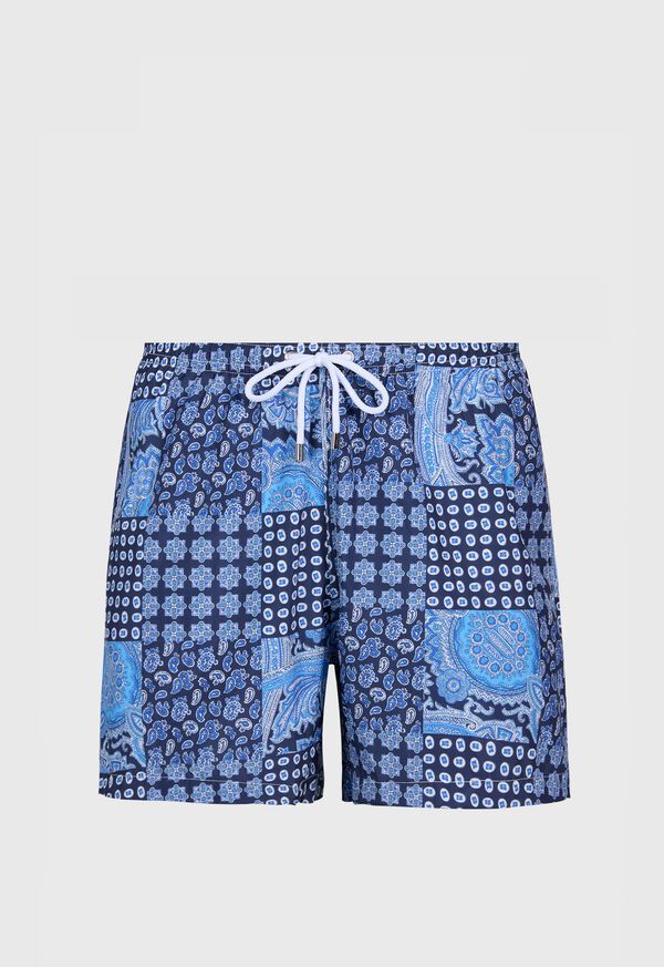 Paul Stuart Patchwork Print Swim Trunk, image 1