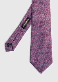 Paul Stuart Printed Silk Two Color Micro Oval Tie, thumbnail 1