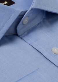 Paul Stuart Blue Cotton Slim Fit Dress Shirt, thumbnail 2