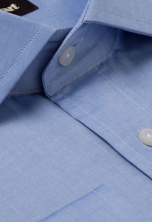 Paul Stuart Blue Cotton Slim Fit Dress Shirt, image 2