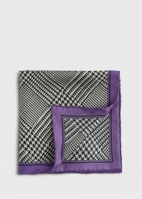 Paul Stuart Printed Silk Plaid Pocket Square, thumbnail 1