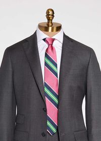 Paul Stuart Stripe Silk Skinny Tie, thumbnail 2