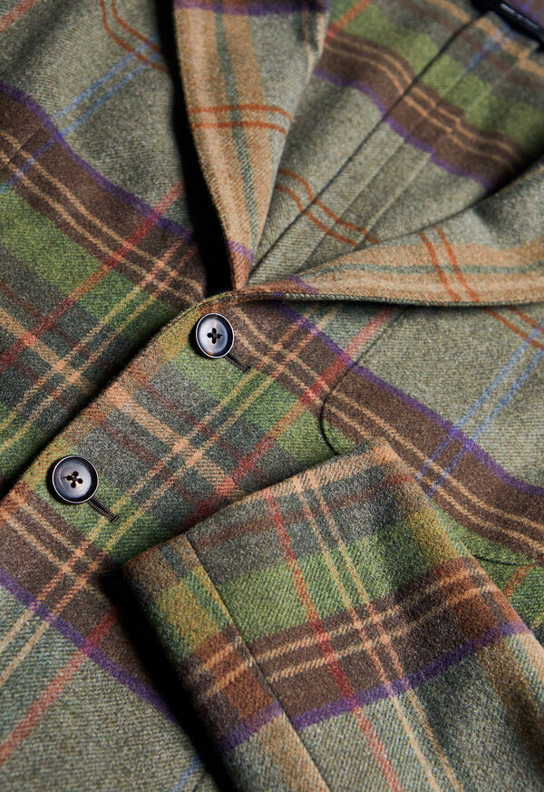 Paul Stuart Horseblanket Green Plaid Sport Jacket, image 3