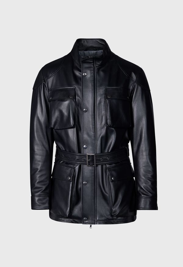 Paul Stuart Black Nappa Leather Field Jacket
