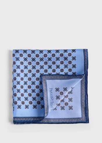 Paul Stuart Printed Silk Medallion Pocket Square