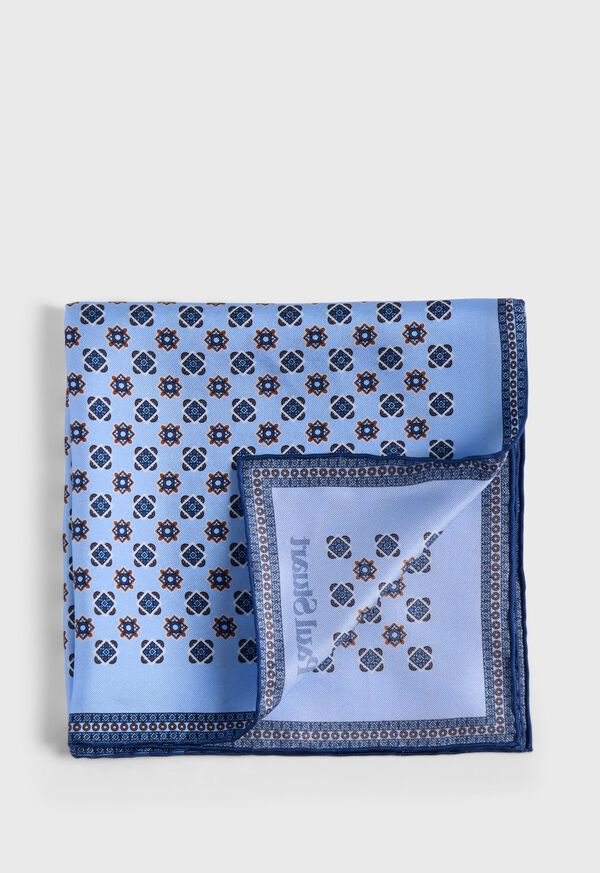 Paul Stuart Printed Silk Medallion Pocket Square, image 1