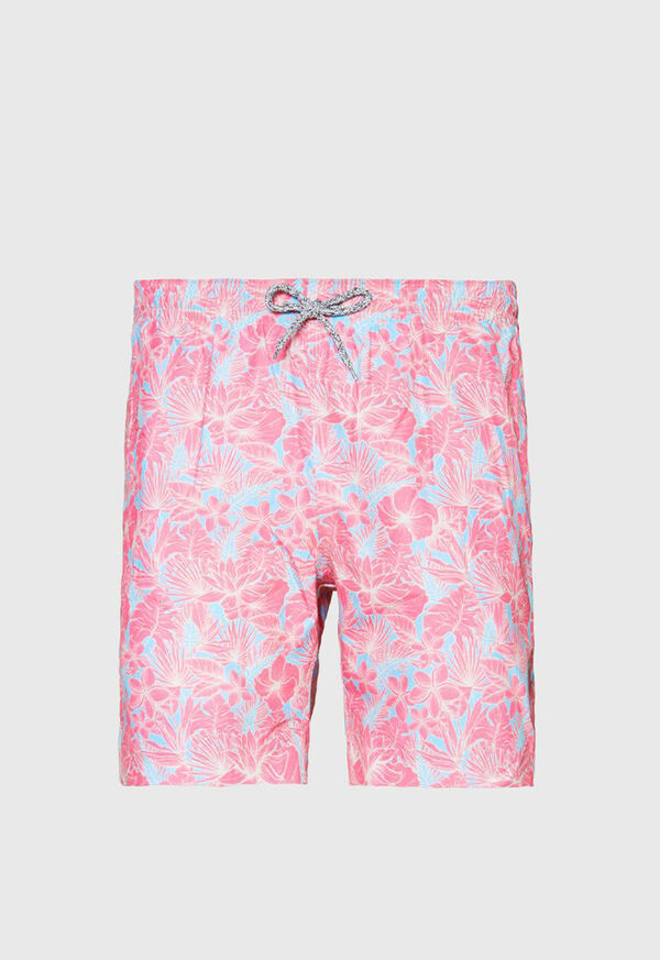 Paul Stuart Coral Floral Print Swim Trunk, image 1