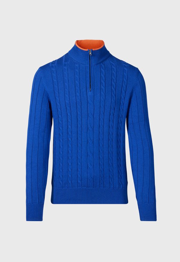 Paul Stuart Quarter Zip Cable Knit Sweater, image 1