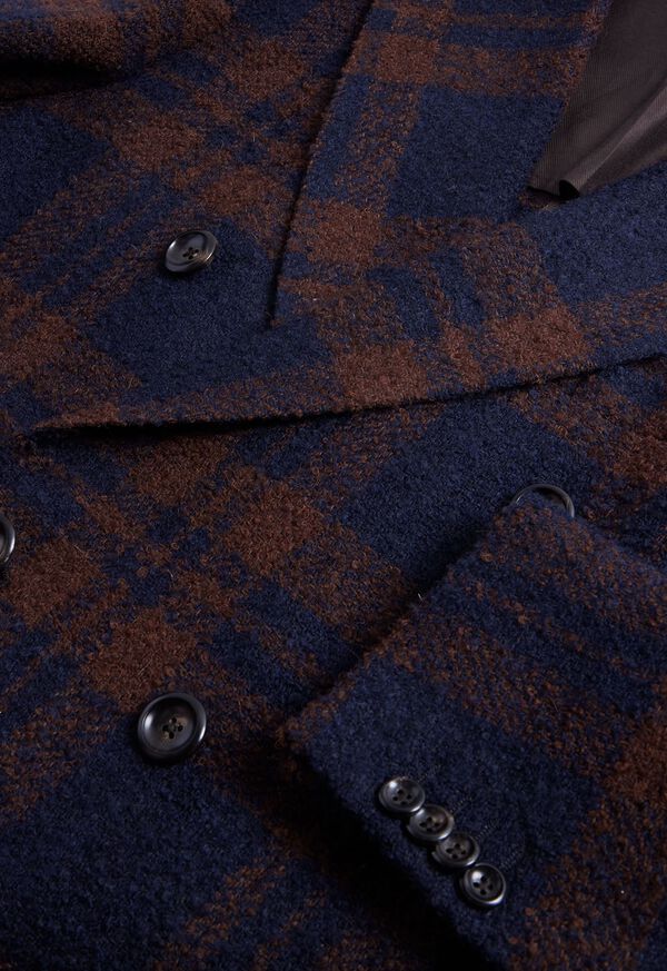 Paul Stuart Double Breasted Boucle Plaid Coat, image 3