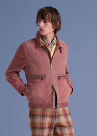 Paul Stuart Suede Zip Jacket with Leather Trim, thumbnail 2