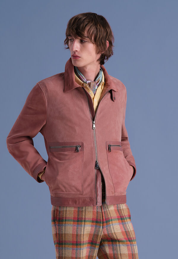 Paul Stuart Suede Zip Jacket with Leather Trim, image 2