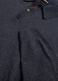Paul Stuart Cashmere Polo with Suede Trim, thumbnail 3