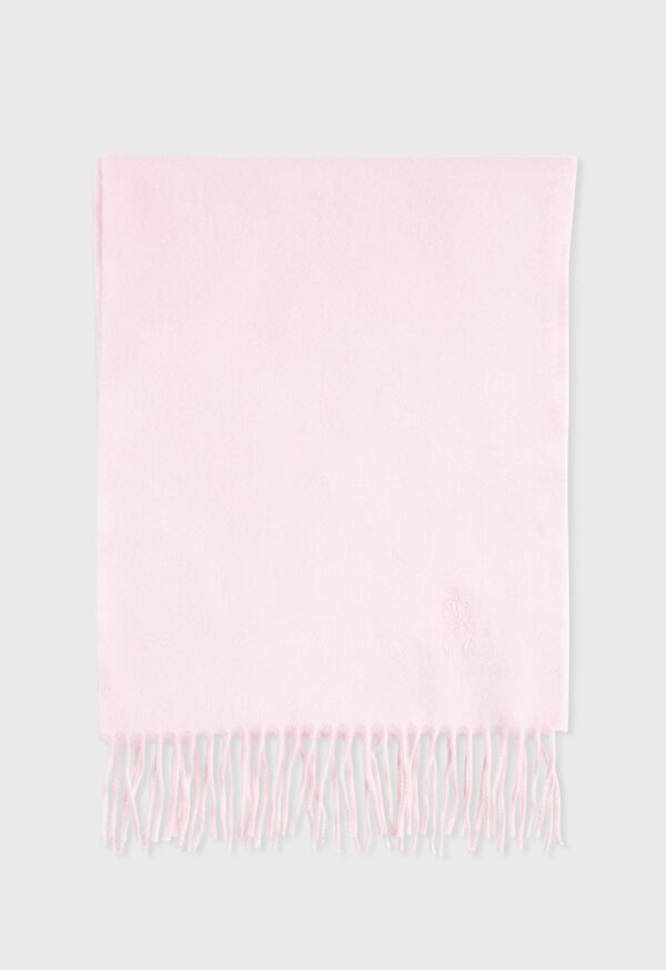 Paul Stuart Cashmere Solid Color Scarf with Embroidered Logo, image 22