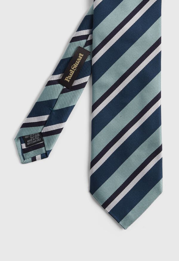 Paul Stuart Three Color Repp Stripe Tie, image 1