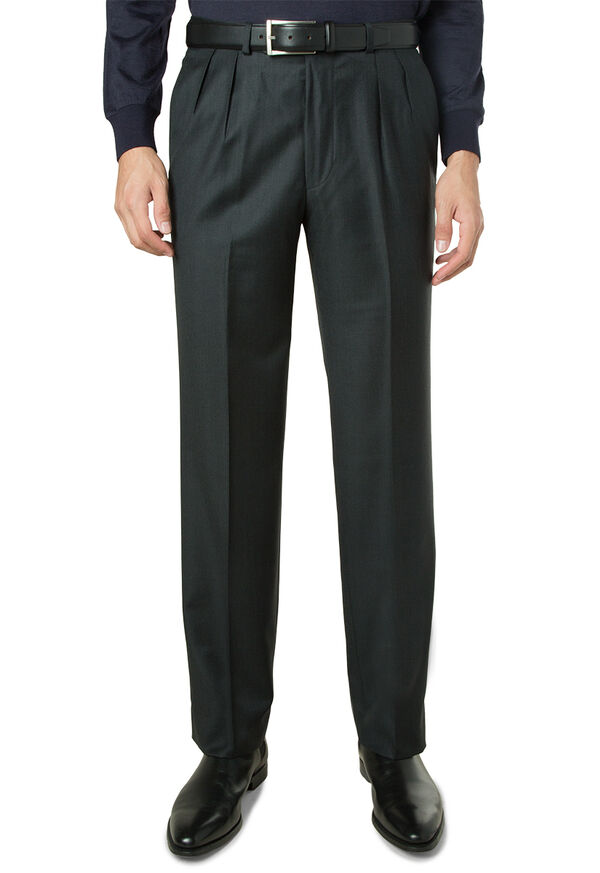 Paul Stuart Charcoal Super 110s Wool Pleated Trouser, image 3
