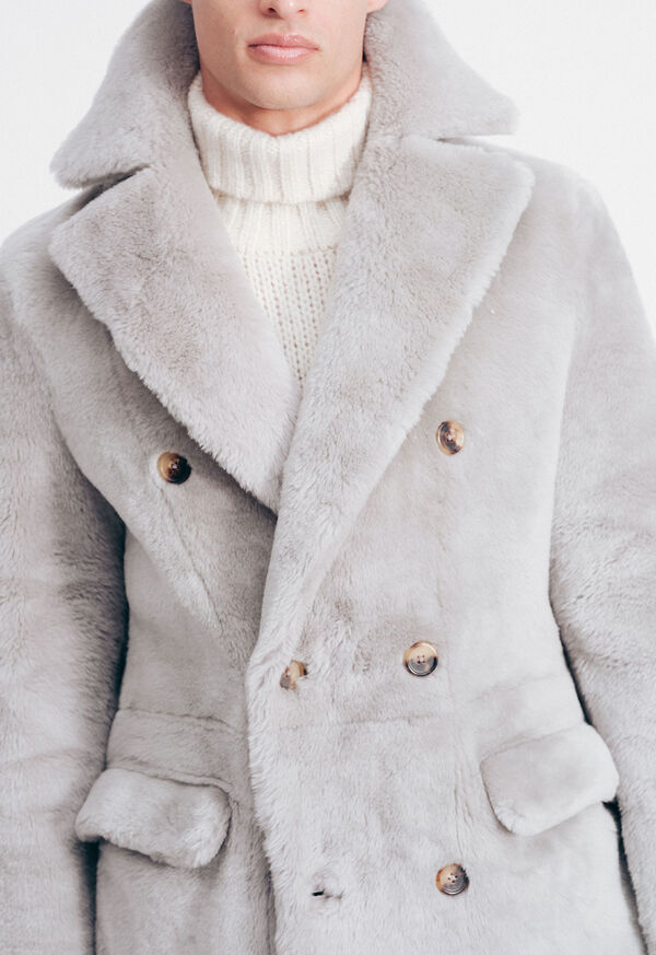 Paul Stuart Double Breasted Shearling Coat, image 5