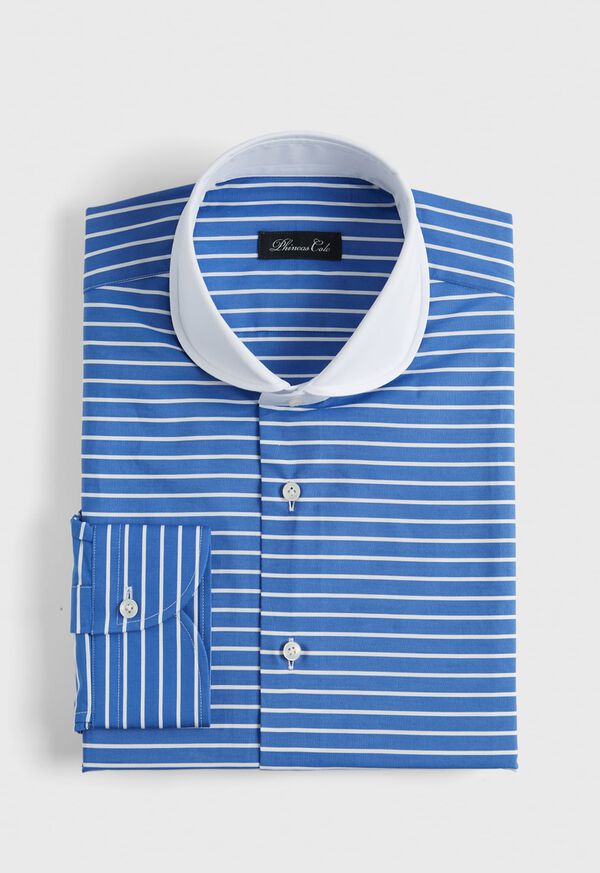 Paul Stuart Round Collar Horizontal Stripe Dress Shirt, image 1
