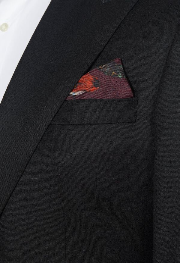Paul Stuart Armed Fox Print Wool Pocket Square, image 13