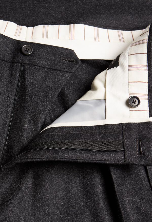 Paul Stuart Straight Leg Pleated Wool Flannel Pant, image 2