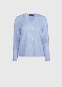 Paul Stuart Center Floral Embroidery V-Neck Sweater, thumbnail 1