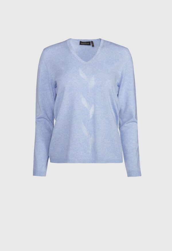 Paul Stuart Center Floral Embroidery V-Neck Sweater, image 1