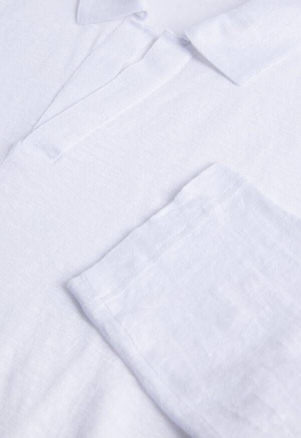 Paul Stuart Long Sleeve Linen Polo, image 2