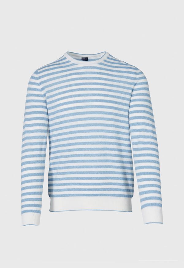 Paul Stuart Cashmere & Linen Striped Crewneck Sweater, image 1