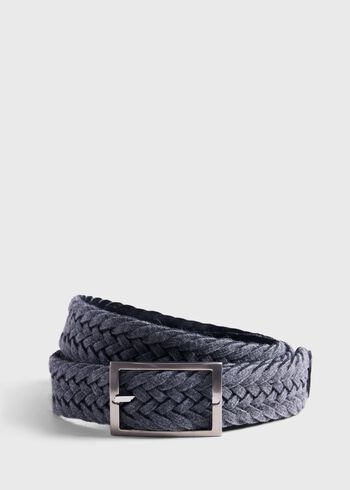 Paul Stuart Woven Suede and Wool Reversible Belt