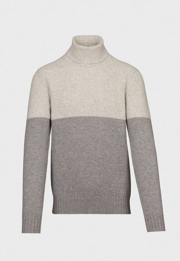 Paul Stuart Cashmere Two-Tone Turtleneck Sweater, image 1