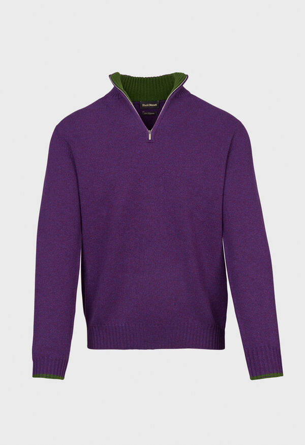Paul Stuart Cashmere 1/4 Zip Sweater with Inside Contrast