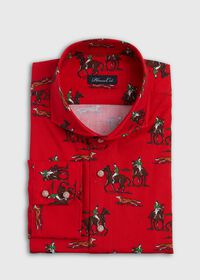 Paul Stuart Equestrian Print Brushed Cotton Shirt, thumbnail 1