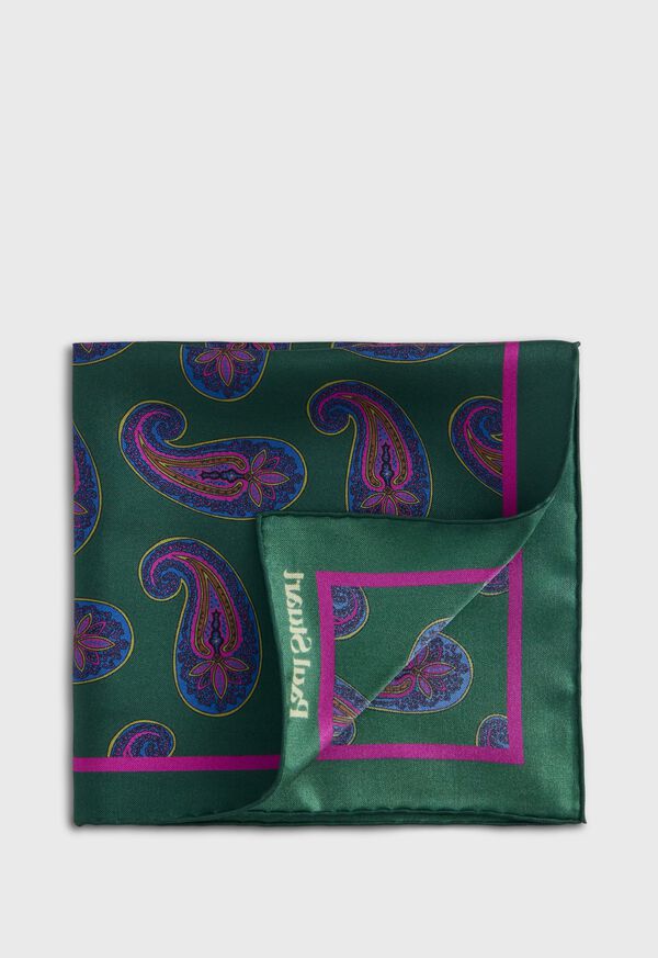 Paul Stuart Paisley Print Pocket Square, image 1