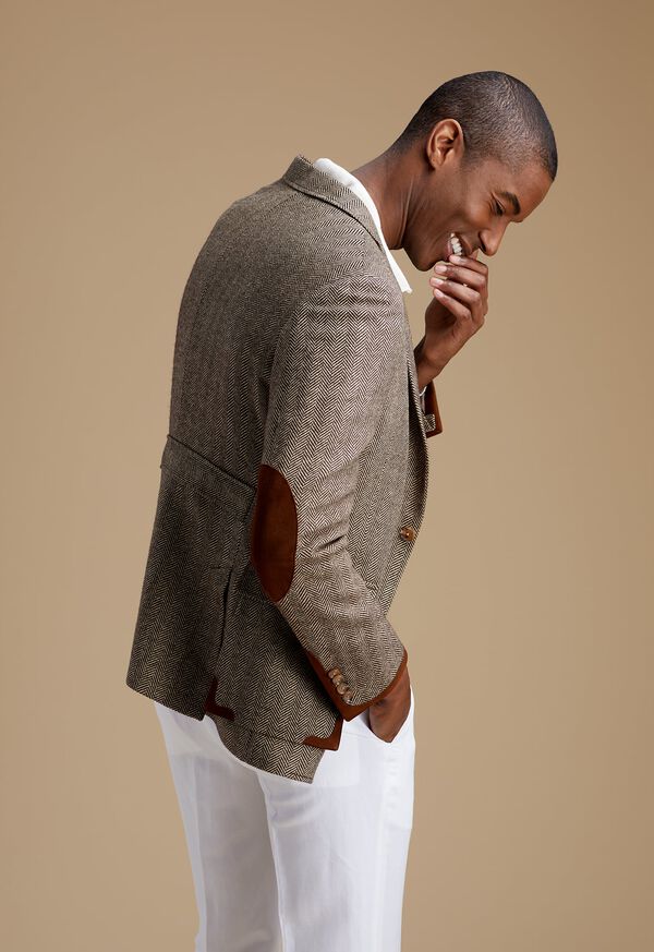 Paul Stuart Crisp White & Highlander Jacket Detail, image 1
