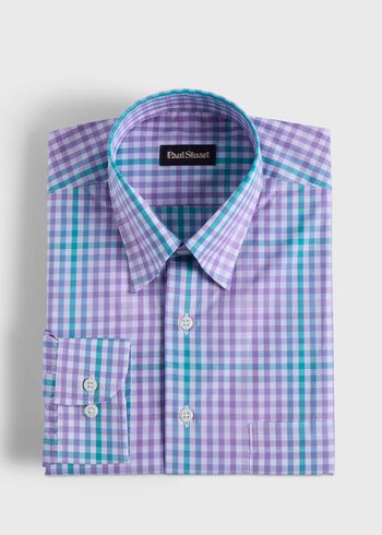 Paul Stuart Cotton Plaid Two Color Check Sport Shirt