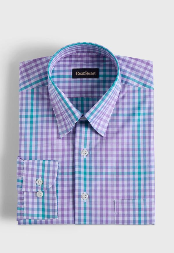Paul Stuart Cotton Plaid Two Color Check Sport Shirt, image 1