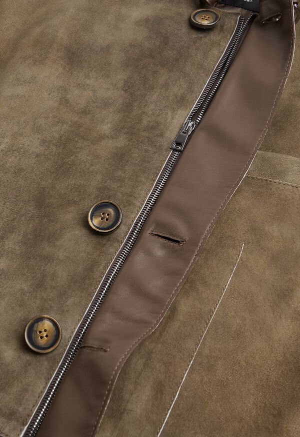 Paul Stuart Brown Raw Cut Edge Suede Jacket, image 3