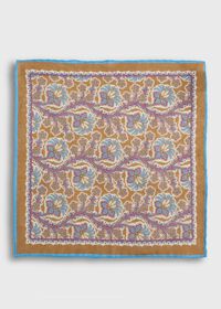 Paul Stuart Linen Paisley Print Pocket Square, thumbnail 3