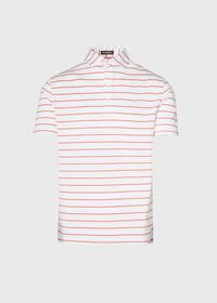 Paul Stuart Pencil Stripe on White Ground Performance Polo, thumbnail 1