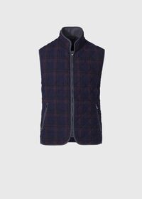 Paul Stuart Quilted Wool Plaid Vest, thumbnail 1