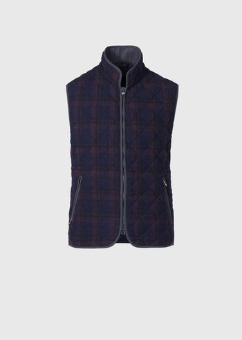 Paul Stuart Quilted Wool Plaid Vest