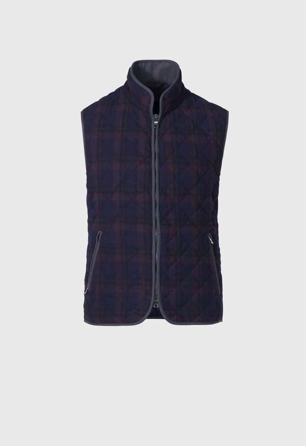 Paul Stuart Quilted Wool Plaid Vest, image 1