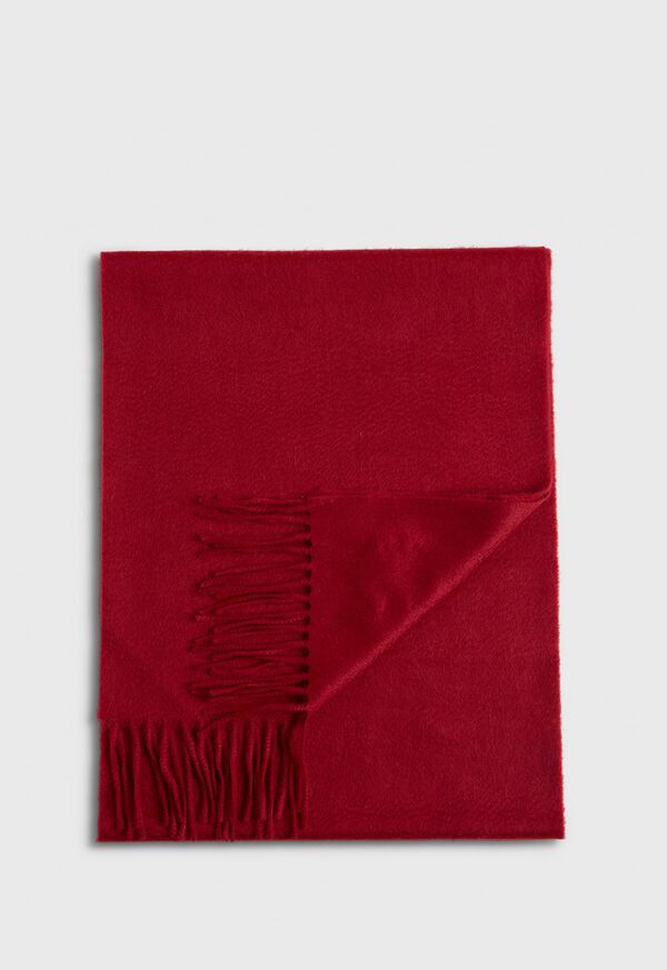 Paul Stuart Cashmere Solid Color Scarf with Embroidered Logo, image 12