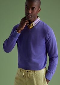 Paul Stuart Fine Gauge Cotton V-Neck Sweater, thumbnail 2