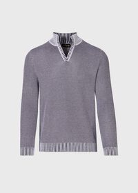 Paul Stuart Birdseye Open Collar Sweater, thumbnail 1